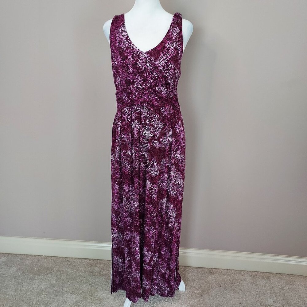 Soma Purple Stretch Jersey Knit Maxi Dress Size Medium